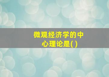 微观经济学的中心理论是( )